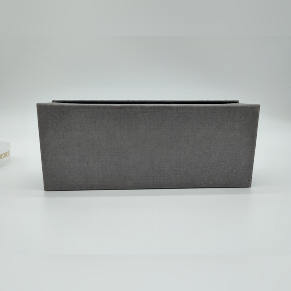 DIOR Sunglasses Case White Cannage Box Gray Fabric Storage Box Ribbon Set EUC - Picture 10 of 13